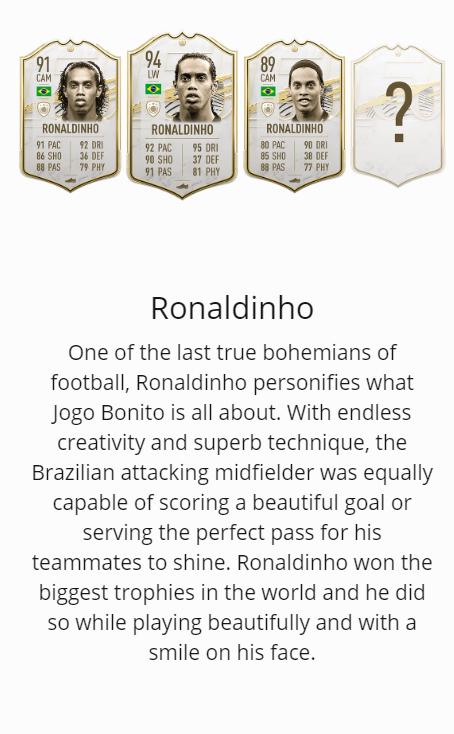 FIFA21中101位传奇球星，仅有10人巅峰能力94+