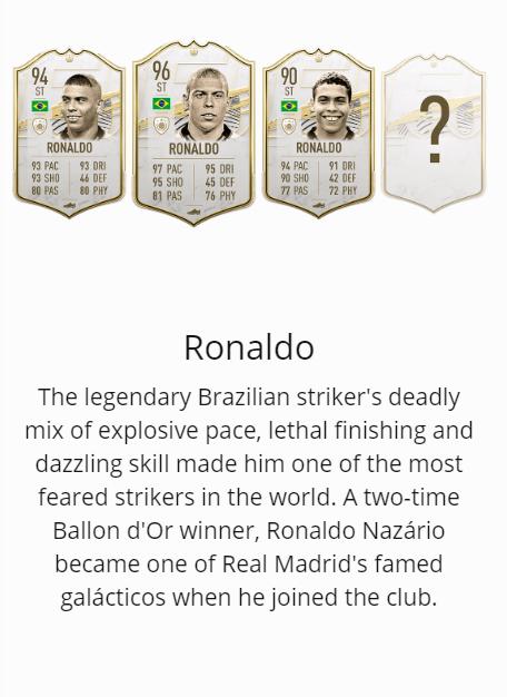 FIFA21中101位传奇球星，仅有10人巅峰能力94+