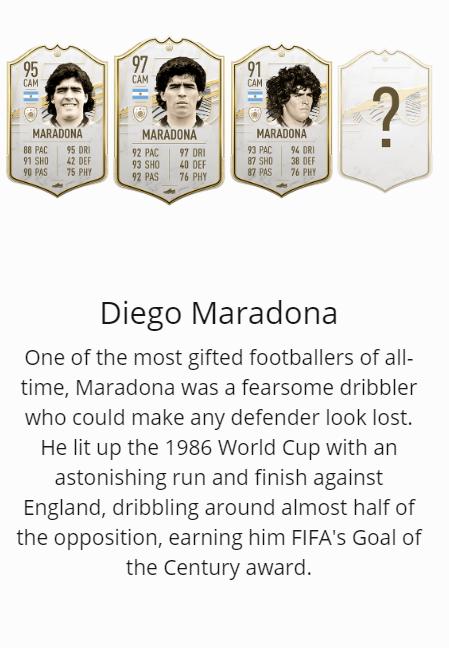 FIFA21中101位传奇球星，仅有10人巅峰能力94+