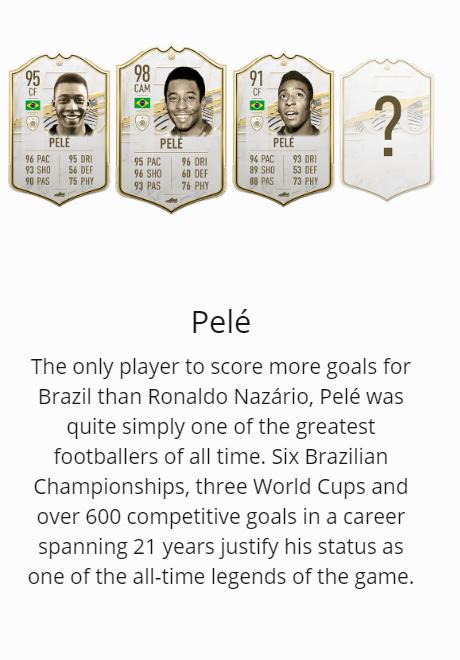 FIFA21中101位传奇球星，仅有10人巅峰能力94+