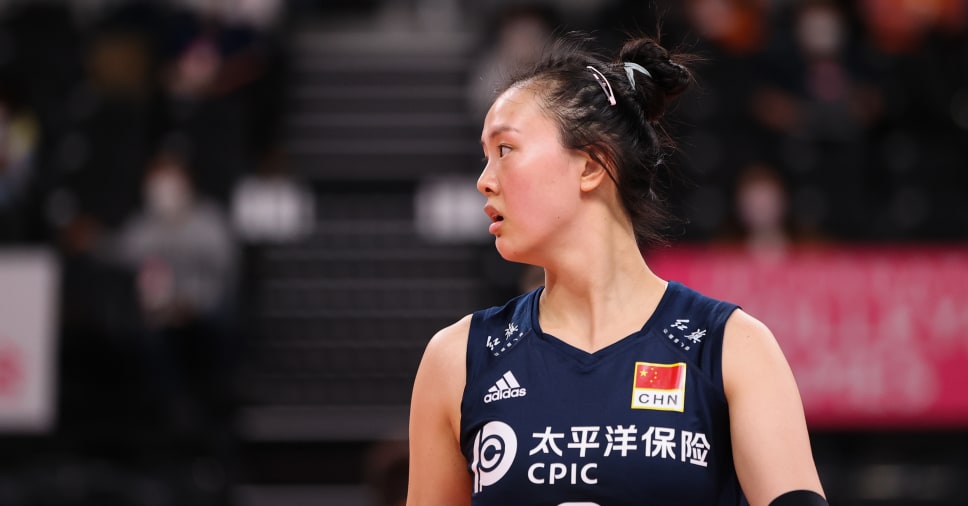 2021年5月东京奥运会排球测试赛赛场上的张常宁