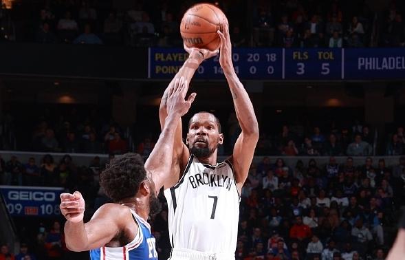 新晋市长！杜兰特4战费城表现超神，场均30+准三双，成76人克星