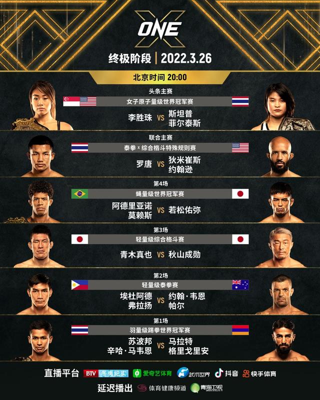 ONE冠军赛十周年巨献，史上最强阵容不容错过