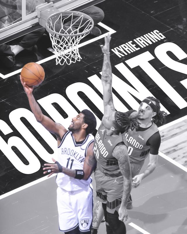 欧文砍60分创生涯纪录！半场41分让客场倒戈，詹姆斯太兴奋：别停