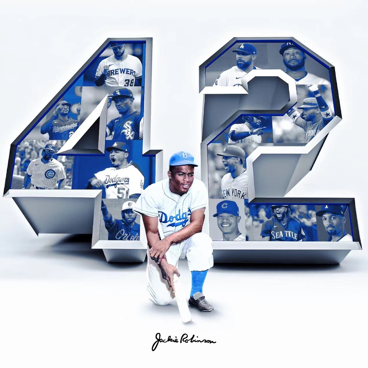 MLB全员“道奇蓝”纪念杰基·罗宾逊日75周年，传承拼搏之道