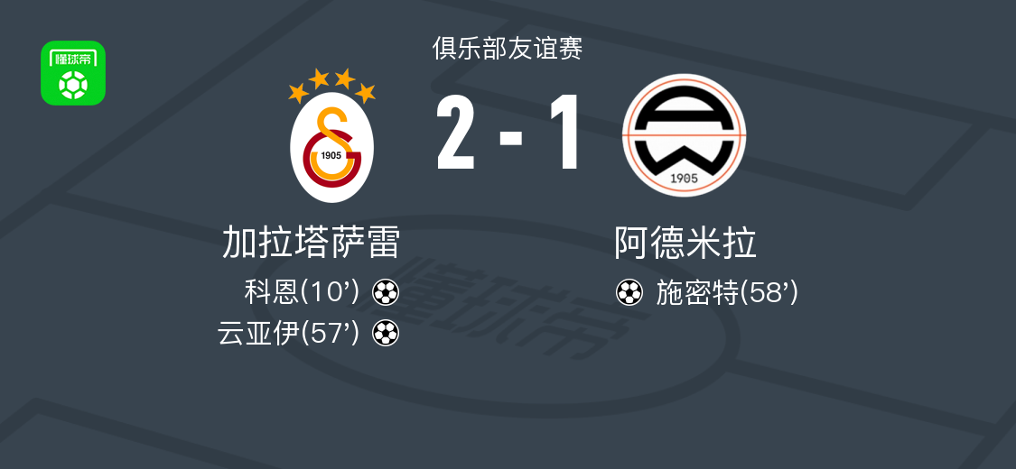 加拉塔萨雷2-1阿德米拉，云亚伊、科恩建功 (http://www.armanice.com/) 体育 第1张