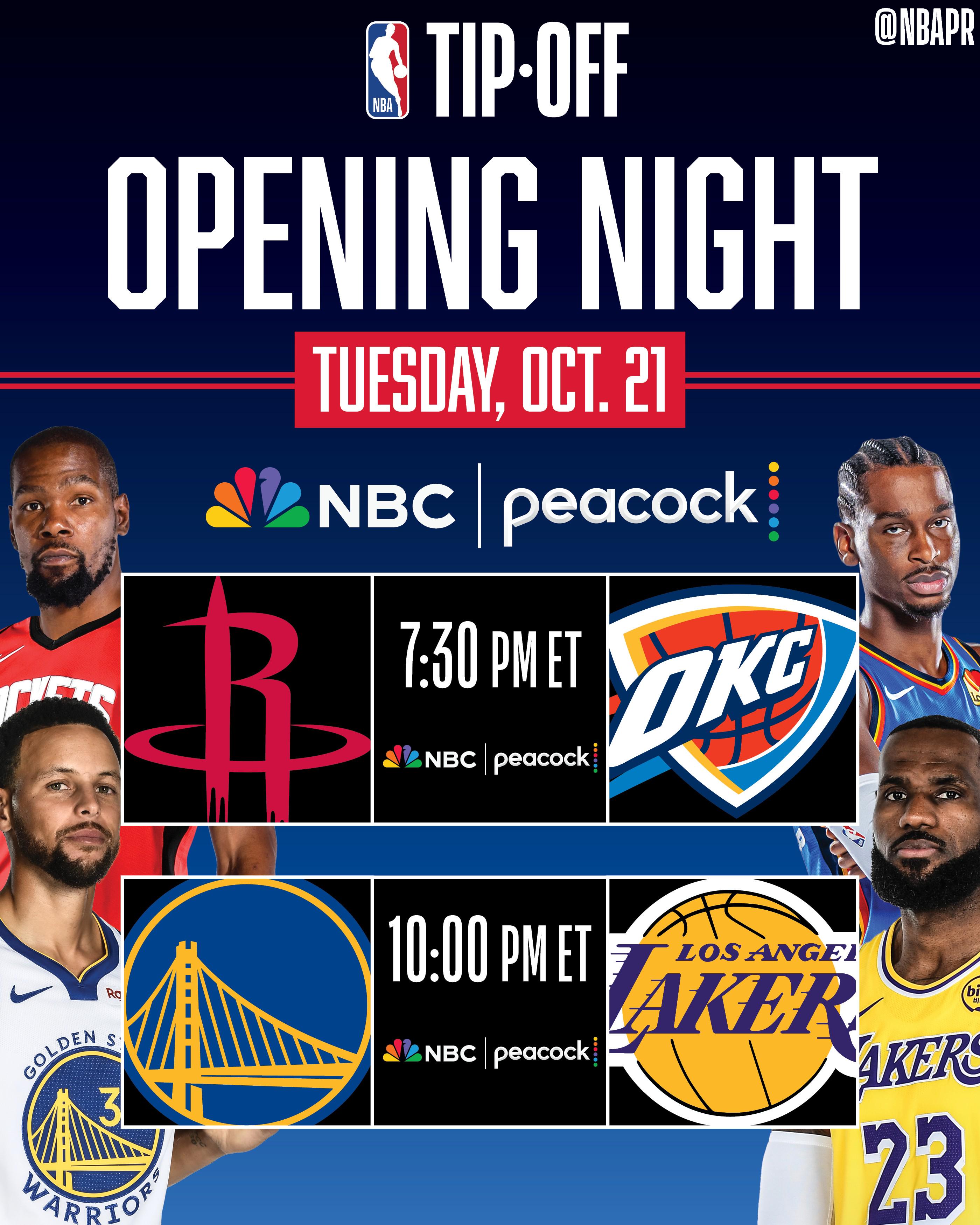 官方：NBA新赛季10月22日开赛，揭幕战为雷火与湖勇 (http://www.tiidu.cn/) 娱乐 第1张