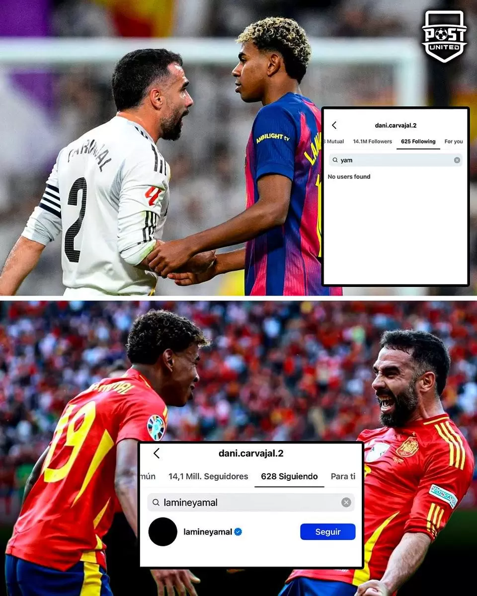 和好了?卡瓦哈尔社媒重新关注亚马尔,但亚马尔还没回关 和好了?卡瓦哈尔社媒重新关注亚马尔,但亚马尔还没回关