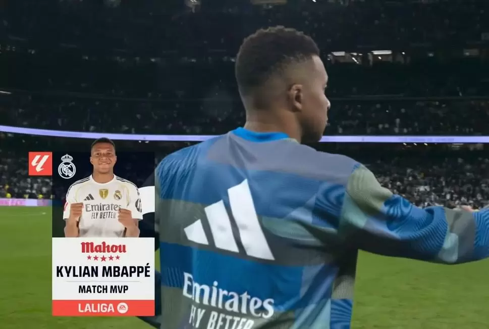 梅开二度，姆巴佩当选皇马vs瓦伦西亚全场最佳