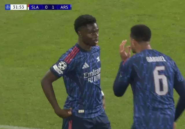 萨卡连续4场欧战客场进球,阿森纳队史仅次于伊恩-赖特 萨卡连续4场欧战客场进球,阿森纳队史仅次于伊恩-赖特