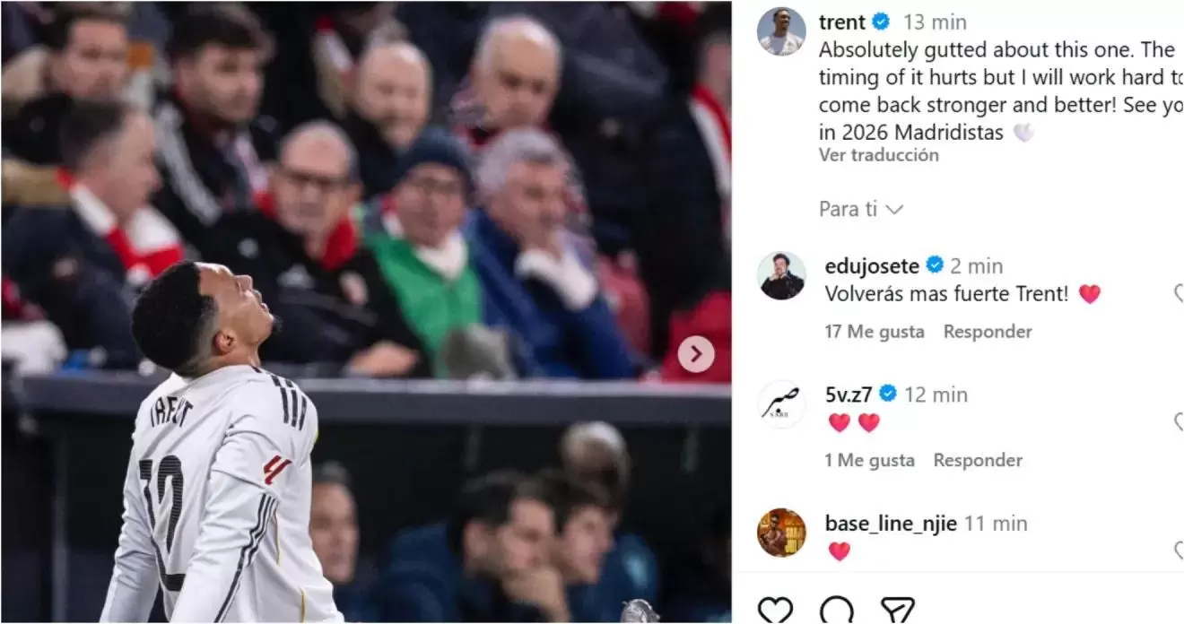 阿诺德社媒:伤病让我心碎,我会努力训练以更好的状态归来 阿诺德社媒:伤病让我心碎,我会努力训练以更好的状态归来