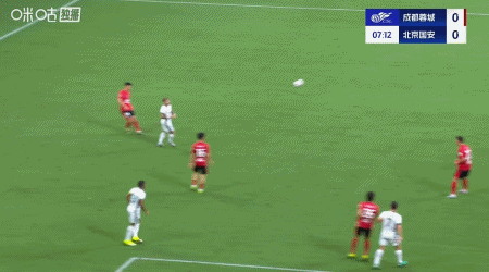 半场战报：成都1-0国安，德尔加多破门，费利佩头球造险