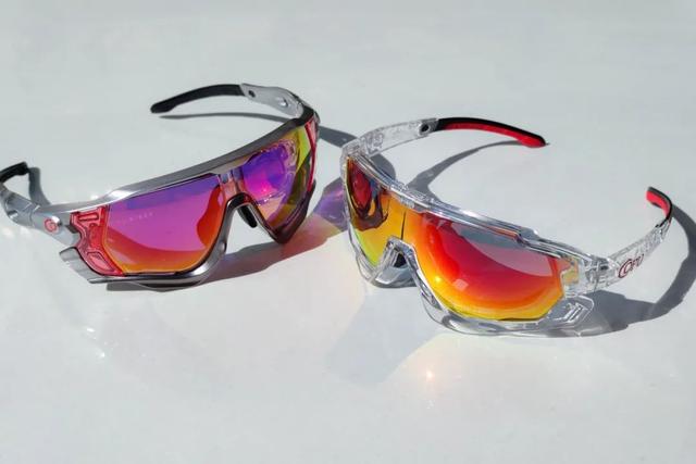 晶莹剔透风酷帕ledges骑行眼镜x全天候变色炫彩红高度近视镜片